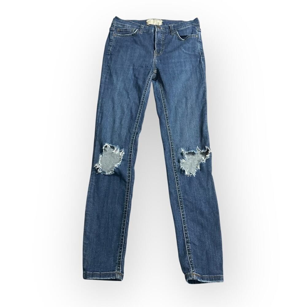 Free People Jeans Women's 26R Blue Medium Wash Distressed